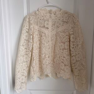 Ultra Pink Cream Lace Blouse